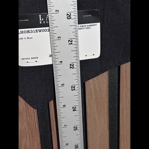 New Lauren Ralph Lauren Vest 36 Short Gray Blacl Colorblock 5 Button 100% Wool - Picture 4 of 5